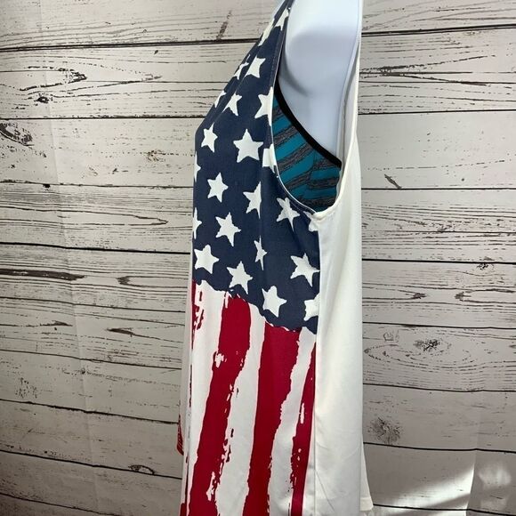 American Flag Print Patriotic Tank Top Plus Size - Picture 12 of 15